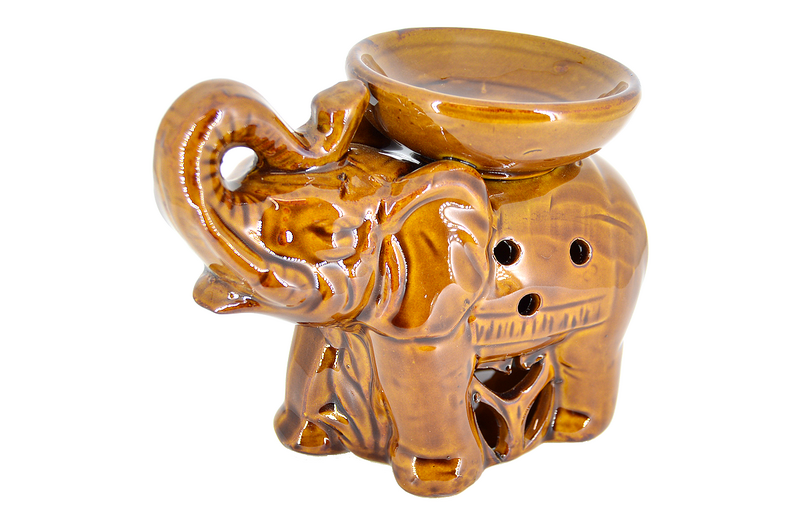 Suport ceramic pentru aromaterapie elefant cafeniu