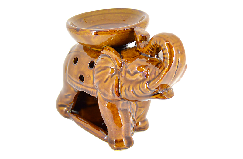 Suport ceramic pentru aromaterapie elefant cafeniu