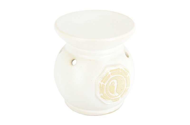 Suport ceramic pentru aromaterapie ulcior Yin-Yang alb
