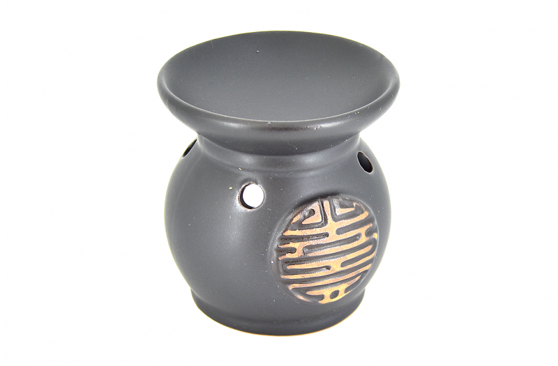 Suport ceramic pentru aromaterapie ulcior prosperitate negru