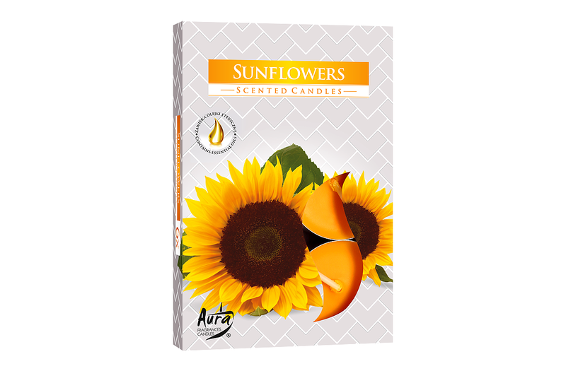 Lumanari parfumate pastila 4h (6buc.) Floarea Soarelui (Sunflowers)