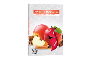 Lumanari parfumate pastila 4h (6buc.) Scortisoara-Mar (Apple-Cinnamon)