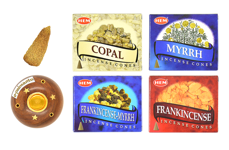 Set conuri parfumate Rasini Sfinte si con Palo Santo