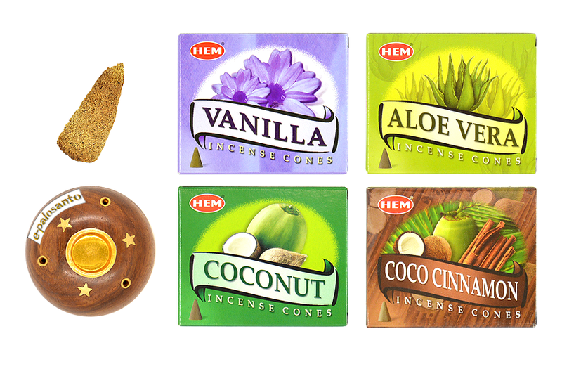 Set conuri parfumate Vanilie-Cocos si con Palo Santo