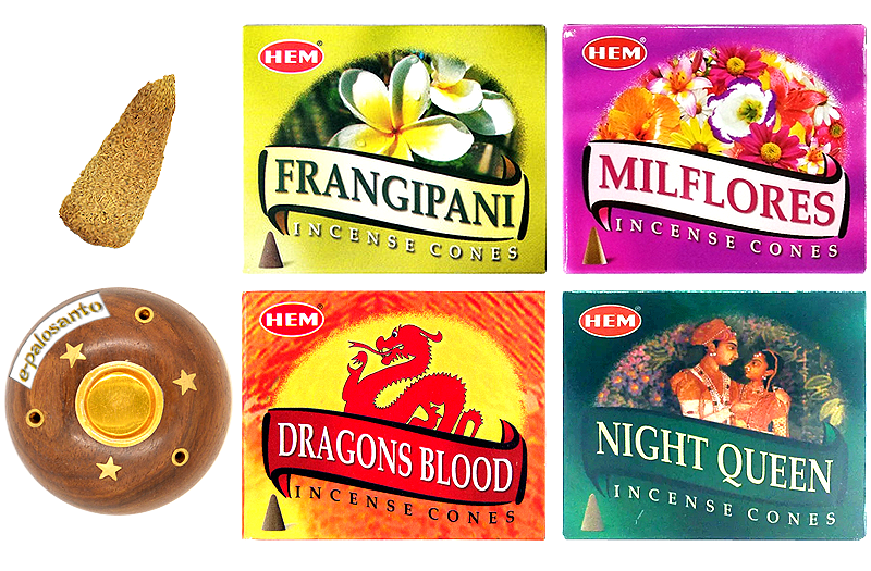 Set conuri parfumate Flori Armonioase si con Palo Santo