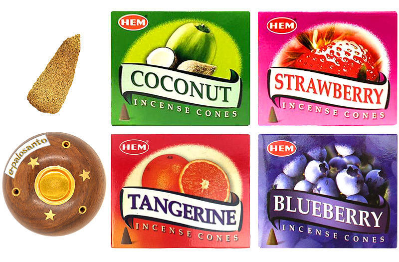 Set conuri parfumate Fructe si con Palo Santo