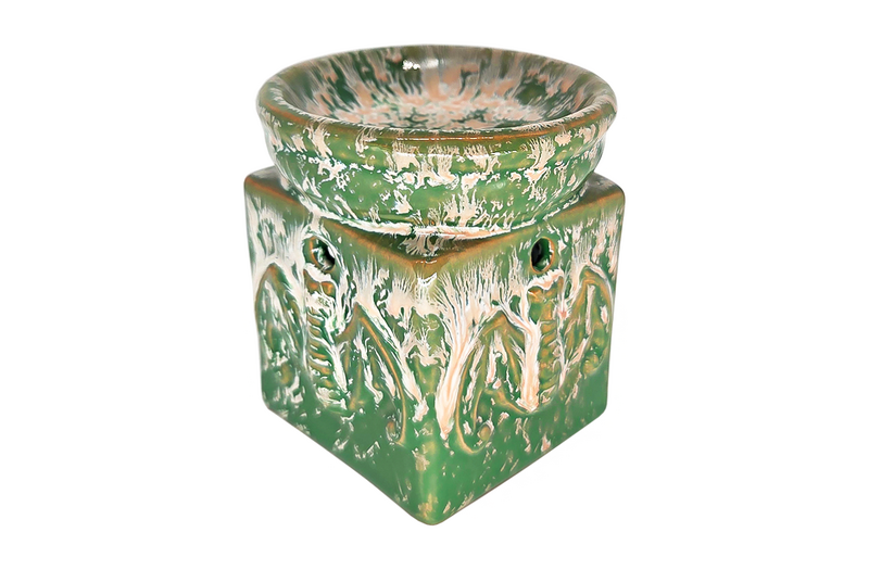 Suport ceramic pentru aromaterapie dragoni verde