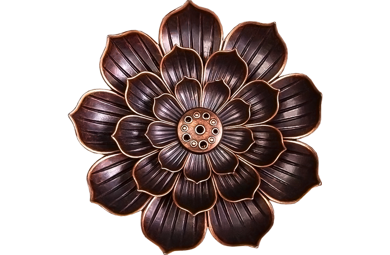 Suport metalic betisoare si conuri Lotus Imperial bronz (85mm, 3 randuri)